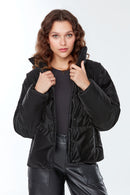 Kopenhag Kadın Siyah Softwear Mont | Derimod Kopenhag Kadın Siyah Softwear Mont | Derimod