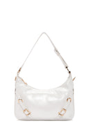 Women's White Long Strap Patent Leather Shoulder Bag | Derimod Women's White Long Strap Patent Leather Shoulder Bag | Derimod