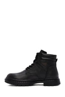 Men's Black Lace-Up Leather Casual Boots | Derimod Men's Black Lace-Up Leather Casual Boots | Derimod