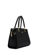 Woman Black Long-Strap Croc-Embossed Shoulder Bag | Derimod Woman Black Long-Strap Croc-Embossed Shoulder Bag | Derimod