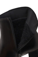 Woman Black Zip Closure Thick-Heeled Leather Boots | Derimod Woman Black Zip Closure Thick-Heeled Leather Boots | Derimod