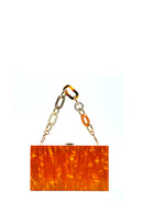 Women's Orange Long Chain Strap Mini Box Bag | Derimod Women's Orange Long Chain Strap Mini Box Bag | Derimod