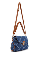 Women's Blue Long Strap Jean Fabric Shoulder Bag | Derimod Women's Blue Long Strap Jean Fabric Shoulder Bag | Derimod