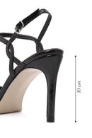 Women's Black Ankle Buckle Stone High Thin Heel Sandals | Derimod Women's Black Ankle Buckle Stone High Thin Heel Sandals | Derimod