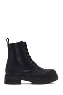 Woman Black Zippered Thick-Soled Combat Boots | Derimod Woman Black Zippered Thick-Soled Combat Boots | Derimod