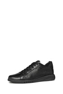 Geox Men's Black U Aerantis A - Tumb Laced Leather Sneaker | Derimod Geox Men's Black U Aerantis A - Tumb Laced Leather Sneaker | Derimod