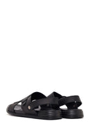 Male Black Nubuck Leather Sandals | Derimod Male Black Nubuck Leather Sandals | Derimod