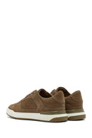 Men's Beige Lace-Up Nubuck Leather Sneaker | Derimod Men's Beige Lace-Up Nubuck Leather Sneaker | Derimod