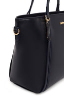 Woman Navy Long-Strap Classic Shoulder Bag | Derimod Woman Navy Long-Strap Classic Shoulder Bag | Derimod