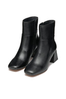 Geox Women's Black Coronilla Zippered Thick Heel Leather Boots | Derimod Geox Women's Black Coronilla Zippered Thick Heel Leather Boots | Derimod