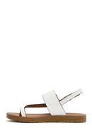 Women's White Ankle Strap Flip Flops Sandals | Derimod Women's White Ankle Strap Flip Flops Sandals | Derimod