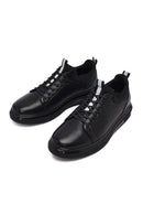 Male Black Lace-Up Leather Sneaker | Derimod Male Black Lace-Up Leather Sneaker | Derimod