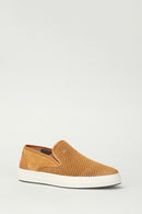 Perforated Tan Men's Leather Loafer | Derimod Perforated Tan Men's Leather Loafer | Derimod