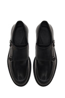 Male Black Double-Buckle Leather Casual Shoes | Derimod Male Black Double-Buckle Leather Casual Shoes | Derimod