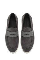 Erkek Gri Kalın Tabanlı Süet Deri Casual Loafer | Derimod Erkek Gri Kalın Tabanlı Süet Deri Casual Loafer | Derimod