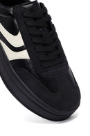 Kadın Siyah Bağcıklı Kalın Tabanlı Sneaker | Derimod Kadın Siyah Bağcıklı Kalın Tabanlı Sneaker | Derimod