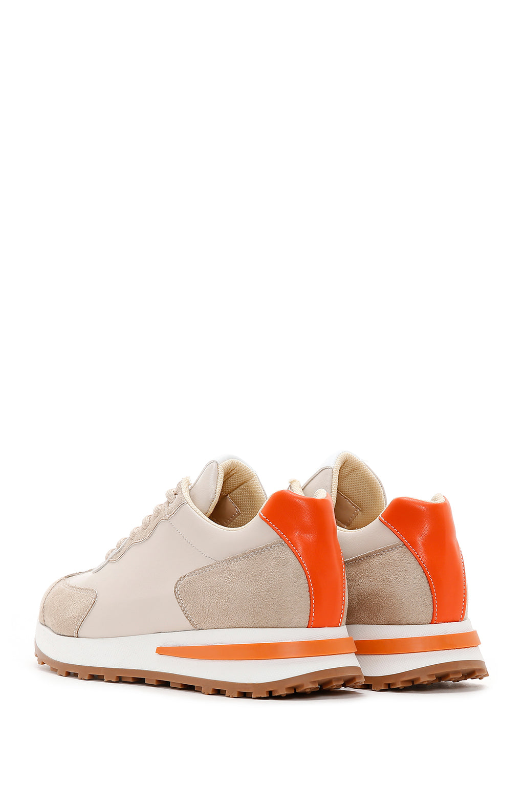 Kadın Bej Süet Detaylı Sneaker
