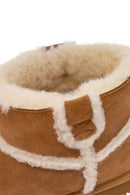 Woman Camel Suede Teddy Boots | Derimod Woman Camel Suede Teddy Boots | Derimod