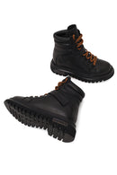 Harley Davidson Woman Black Angelhard Lace-Up Leather Combat Boots | Derimod Harley Davidson Woman Black Angelhard Lace-Up Leather Combat Boots | Derimod