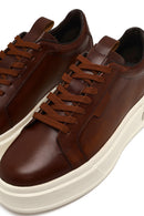 Male Brown Lace-Up Thick-Soled Leather Sneaker | Derimod Male Brown Lace-Up Thick-Soled Leather Sneaker | Derimod