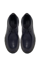 Male Black Lace-Up Thick-Soled Leather Casual Shoes | Derimod Male Black Lace-Up Thick-Soled Leather Casual Shoes | Derimod