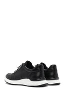 Erkek Siyah Kroko Desenli Bağcıklı Deri Sneaker | Derimod Erkek Siyah Kroko Desenli Bağcıklı Deri Sneaker | Derimod