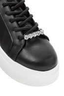 Women's Black Lace-Up Thick Soled Sneaker | Derimod Women's Black Lace-Up Thick Soled Sneaker | Derimod