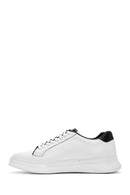 Men's White Lace-Up Leather Sneaker | Derimod Men's White Lace-Up Leather Sneaker | Derimod