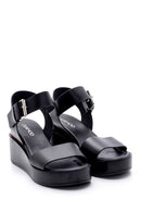 Women's High-Sole Leather Sandals | Derimod Women's High-Sole Leather Sandals | Derimod