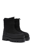 Women's Black Thick Soled Fabric Boots | Derimod Women's Black Thick Soled Fabric Boots | Derimod