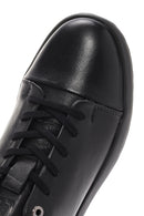 Erkek Siyah Bağcıklı Deri Sneaker | Derimod Erkek Siyah Bağcıklı Deri Sneaker | Derimod