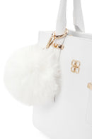 Women's White Long Strap Handbag with Accessory Detail | Derimod Women's White Long Strap Handbag with Accessory Detail | Derimod