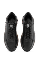 Erkek Siyah Bağcıklı Deri Sneaker | Derimod Erkek Siyah Bağcıklı Deri Sneaker | Derimod