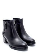 Women's Leather Zipper Detailed Heeled Boots | Derimod Women's Leather Zipper Detailed Heeled Boots | Derimod