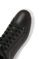 Erkek Siyah Bağcıklı Deri Sneaker | Derimod Erkek Siyah Bağcıklı Deri Sneaker | Derimod