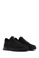 Men's Black Lace-Up Nubuck Leather Comfort Sneaker | Derimod Men's Black Lace-Up Nubuck Leather Comfort Sneaker | Derimod