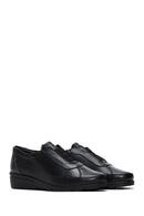 Women's Black Leather Casual Flat Shoes | Derimod Women's Black Leather Casual Flat Shoes | Derimod