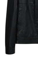 Bastoni Male Black Shirt Collar Leather Jacket | Derimod Bastoni Male Black Shirt Collar Leather Jacket | Derimod