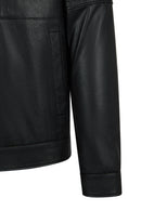 Bastoni Male Black Shirt Collar Leather Jacket | Derimod Bastoni Male Black Shirt Collar Leather Jacket | Derimod