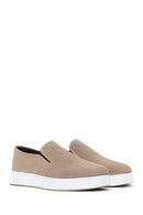 Men's Mink Nubuck Leather Printed Sports Loafer | Derimod Men's Mink Nubuck Leather Printed Sports Loafer | Derimod