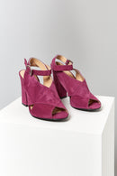 Suede Women's Heeled Leather Sandals | Derimod Suede Women's Heeled Leather Sandals | Derimod