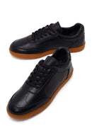 Erkek Siyah Bağcıklı Deri Sneaker | Derimod Erkek Siyah Bağcıklı Deri Sneaker | Derimod