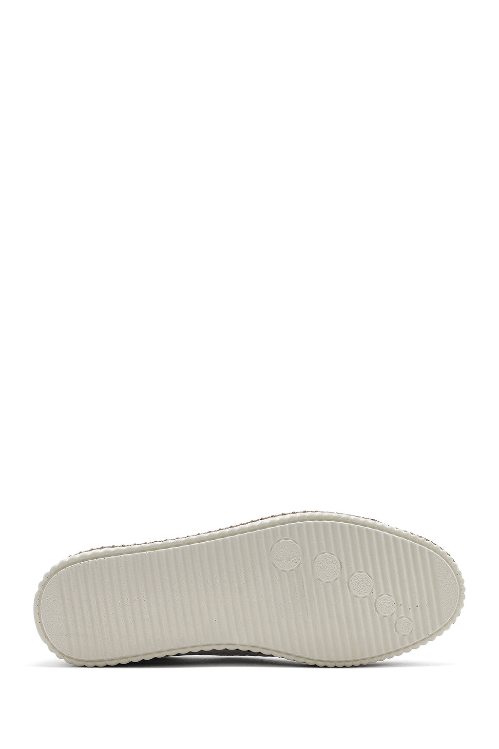 Kadın Beyaz Bağcıklı Kalın Tabanlı Deri Sneaker
