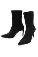 Woman Black Stretch Stiletto Heel Boots | Derimod Woman Black Stretch Stiletto Heel Boots | Derimod