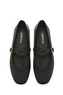 Women's Black Banded Leather Ballerinas | Derimod Women's Black Banded Leather Ballerinas | Derimod