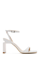 Women's White Ankle Strap Heeled Sandals | Derimod Women's White Ankle Strap Heeled Sandals | Derimod