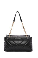 Women's Black Chain Strap Quilted Shoulder Bag | Derimod Women's Black Chain Strap Quilted Shoulder Bag | Derimod