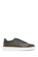 Male Khaki Lace-up Leather Sneaker | Derimod Male Khaki Lace-up Leather Sneaker | Derimod