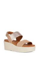 Geox Kadın Bej Xand 2.2s Kalın Tabanlı Bantlı Deri Sandalet | Derimod Geox Kadın Bej Xand 2.2s Kalın Tabanlı Bantlı Deri Sandalet | Derimod
