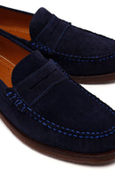 Erkek Lacivert Süet Deri Casual Loafer | Derimod Erkek Lacivert Süet Deri Casual Loafer | Derimod